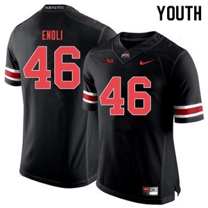 Youth Ohio State Buckeyes #46 Madu Enoli Black Out Nike NCAA College Football Jersey Lightweight YHO0844VA